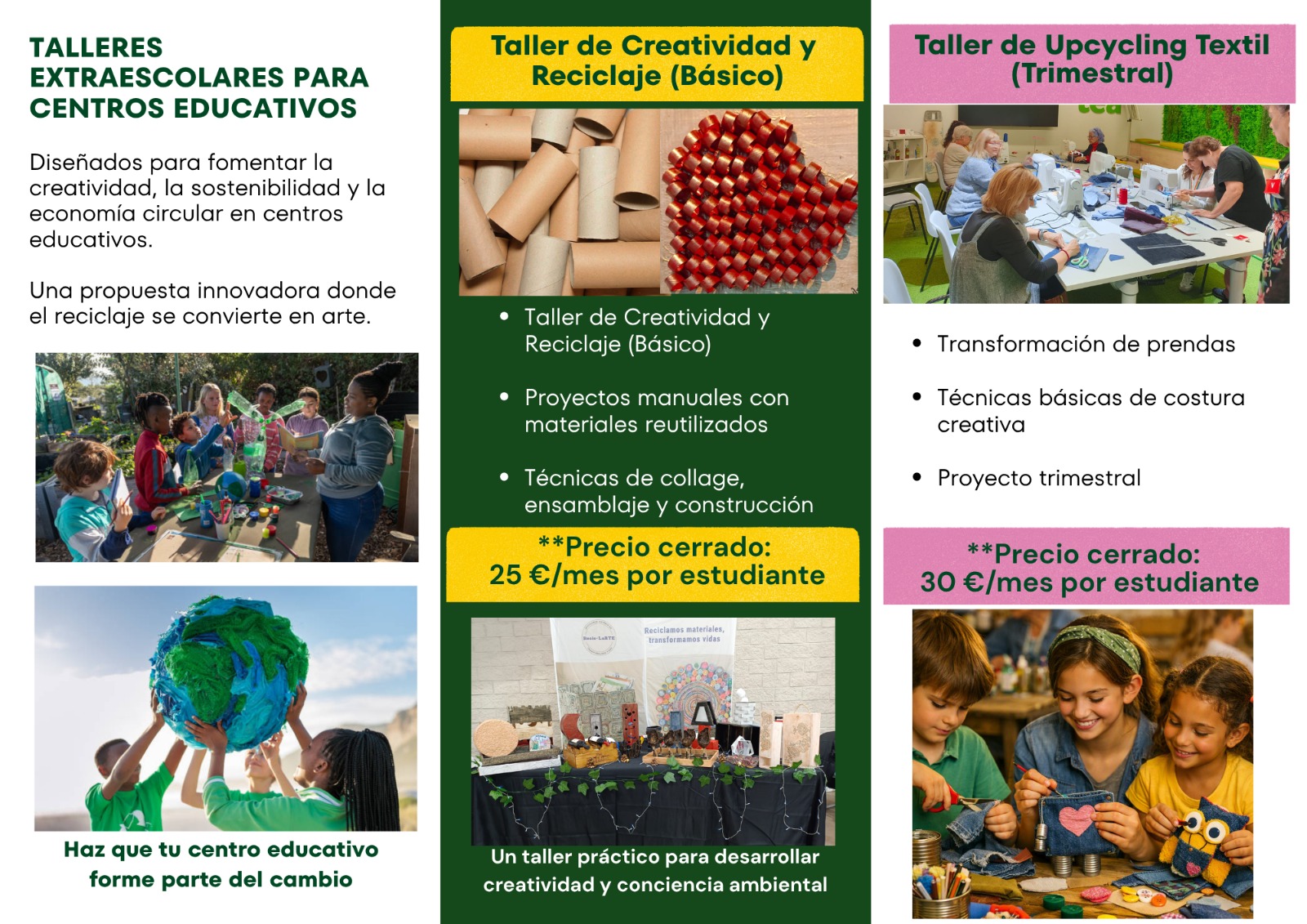 Programas de creatividad, reciclaje y upcycling textil de RECIC-LaRTE